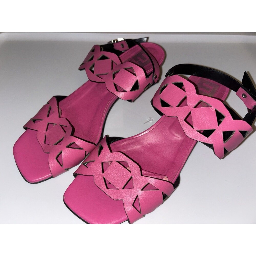 Emanuele Crasto Pink Strappy Heel Sandals Made In Italy Leather Size 9-9.5 - Picture 1 of 9